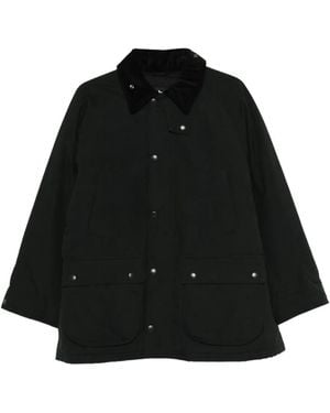Barbour Bedale Jacke mit Cordkragen - Schwarz