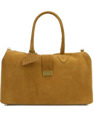 Schell Doctor Logo-Plaque Suede Tote Bag - Metallic