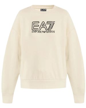 EA7 Sweater Met Logoprint - Wit