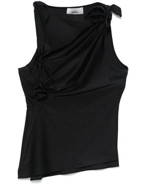 Coperni Asymmetrical Sleeveless Top With Decorative Bows - Black