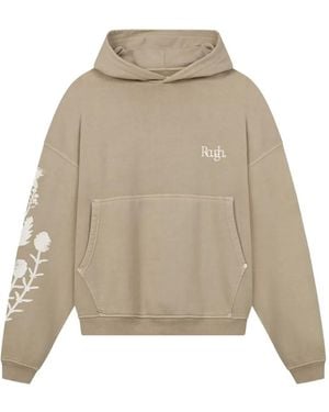 ROUGH Hoodie Met Bloemenprint En Zak - Naturel