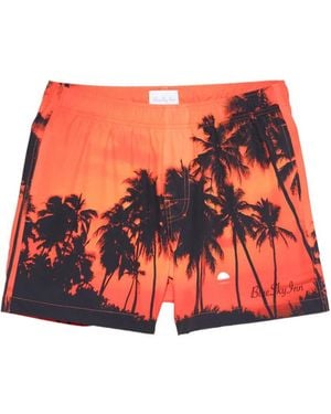BLUE SKY INN Sunset Palms Swim Shorts - Red