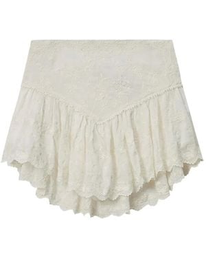 Isabel Marant X Zoelia Gerüschte Shorts Mit Stickerei - Weiß