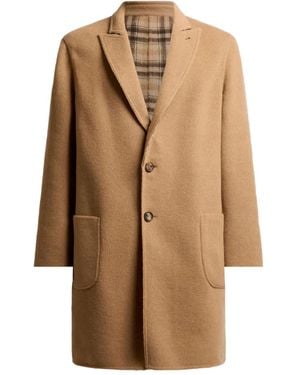 Etro チェック リバーシブル コート - ブラウン
