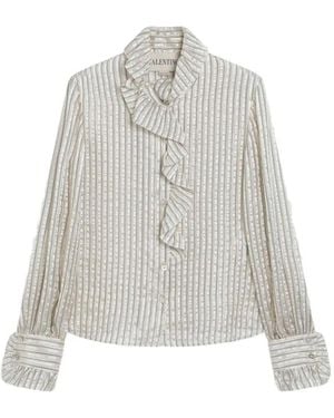 Valentino Garavani Seersucker Lamé Shirt - Natural