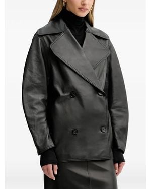 Liviana Conti Double-Breasted Coat - Black