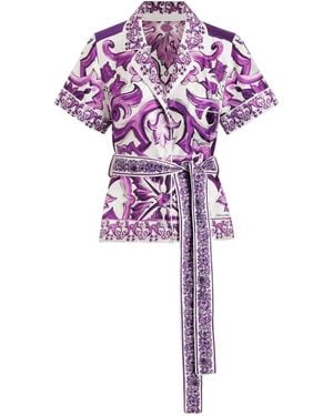 Dolce & Gabbana Maiolica Shirt - Purple