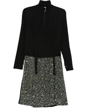Rabanne Embellished Self-Tie Dress - Black
