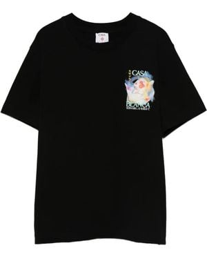 CASABLANCA Logo-Print T-Shirt - Black