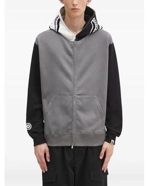 A Bathing Ape Shark-Print Zip-Up Hoodie - Grey
