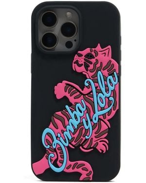 Bimba Y Lola Tiger-Print Iphone 15 Pro Max Case - Black