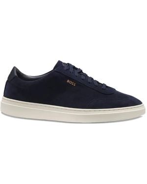 BOSS Kieran Suede Trainers - Blue