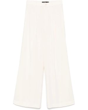 Ralph Lauren Pleated Full-Length Trousers With Wide-Leg Cut - White