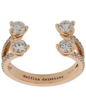 Delfina Delettrez Anillo Dots Diamond En Oro Rosa 18Kt - Blanco