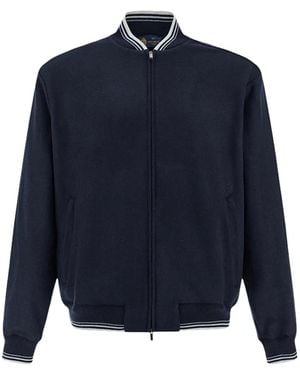 Paul & Shark Striped Bomber Jacket - Blue