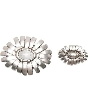 Ermanno Scervino Embellished Floral-Shape Brooches - White