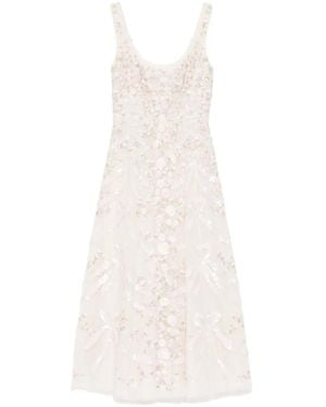 Needle & Thread Floral-Embroidered Dress - White