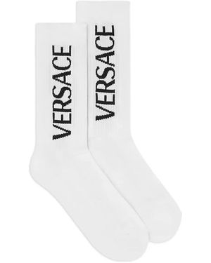 Versace Mercury-Logo Socks - White