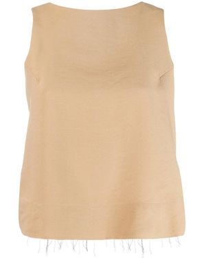 Song For The Mute Distressed Style Vest - Natural