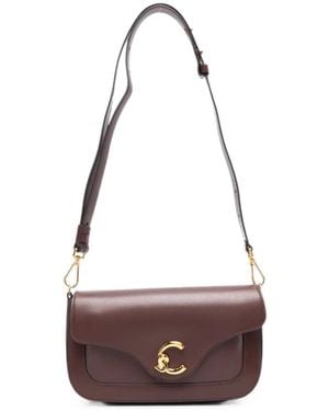 Coccinelle Logo-Plaque Leather Shoulder Bag - White