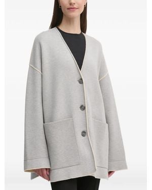Ouí Patch Pocket Cardigan - Grey