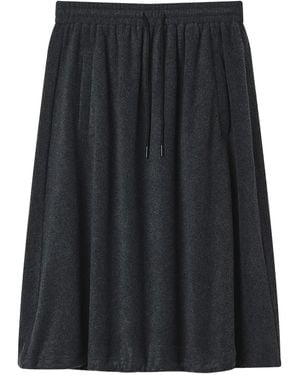 B+ AB Drawstring Mid-Skirt - Black