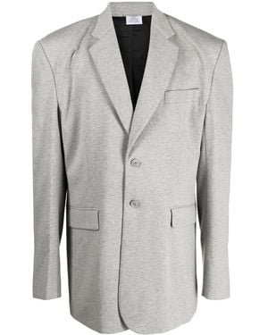 Vetements Single-Breasted Shoulder-Pad Blazer - Gray