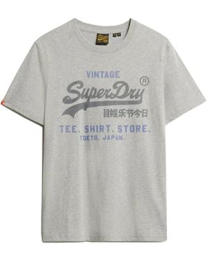 Superdry Heritage Logo-Print T-Shirt - Grey