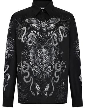Philipp Plein Printed Silk Shirt - Black