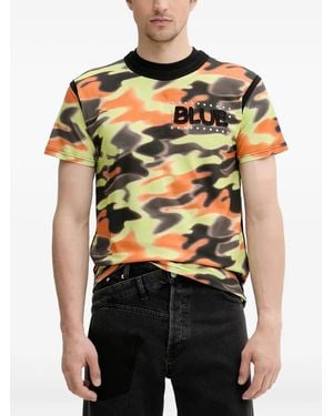 Bluemarble Camouflage-Print Embellished T-Shirt - Black