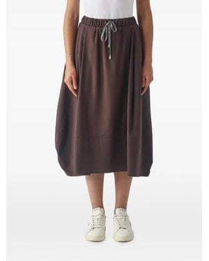 Gran Sasso Falda Midi Con Cordones - Marrón