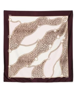 Liu Jo Leopard-Print Scarf - Metallic