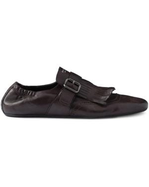 Prada Monk-Schuhe Mit Fransen - Schwarz