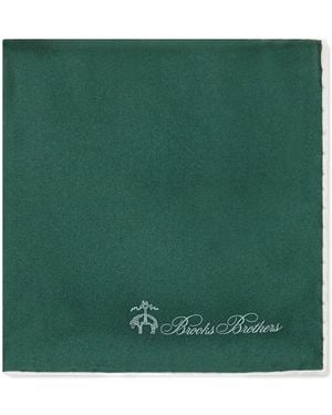 Brooks Brothers Silk Plain Pocket Square - Green