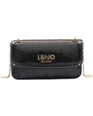 Liu Jo Small Lizard Effect Chain Satchel - Black