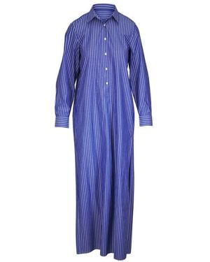 Nili Lotan Striped Shirt Maxi Dress - Blue