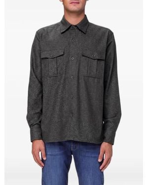 Brooksfield Button-Up Wool Shirt - Grey