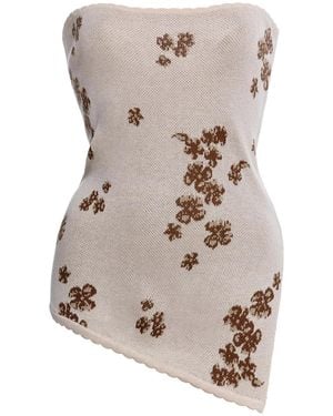 Agua Bendita Shantal Floral-Print Asymmetrical Top - Grey