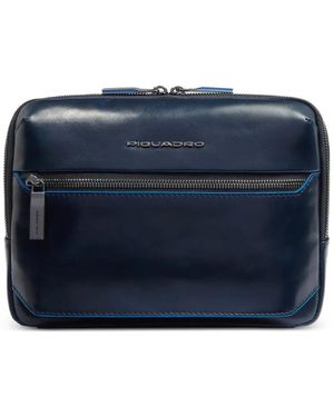 Piquadro Leather Crossbody Bag - Blue