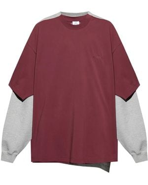 Vetements レイヤード スウェットシャツ - レッド