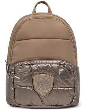 Blauer Quilted Crystal-Logo Backpack - Brown