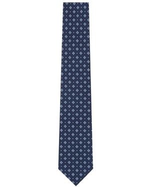 ZEGNA Embroidered Tie - Blue