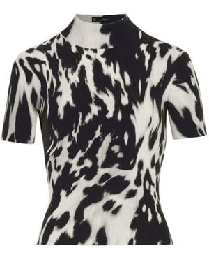 Oscar de la Renta プリント Tシャツ - ブラック