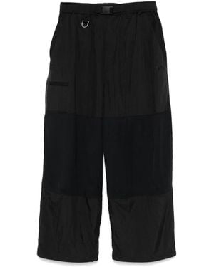 Y-3 Logo-Print Wide Track Trousers - Black