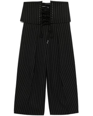 Jean Paul Gaultier Pinstriped Trousers - Black