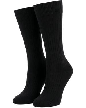 Valentino Garavani Ribbed-Knit Socks - Black