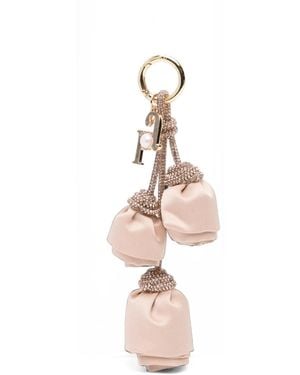 Rosantica Crystal-Embellished Tassel Keyring - White
