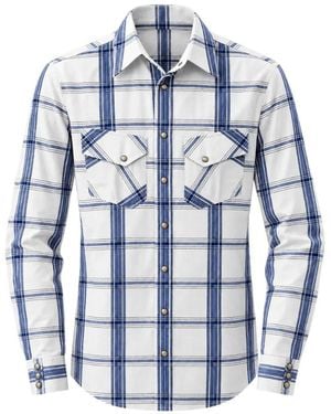 Paul Smith Check-Print Chest-Pocket Shirt - Blue