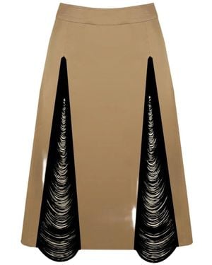 Contessa Mills Madeleine Fringe-Detail Skirt - Natural