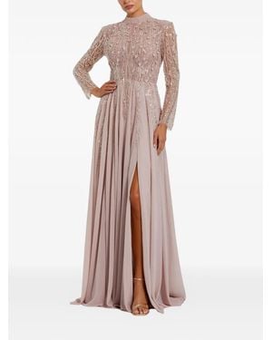 Mac Duggal Vestido Largo Con Cuello Alzado - Rosa